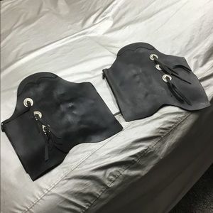 Leather motorcycle leg chaps